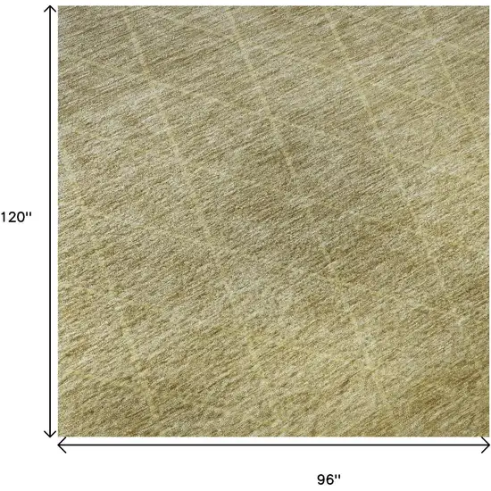 Gold Beige And Taupe Geometric Washable Area Rug With UV Protection Photo 8