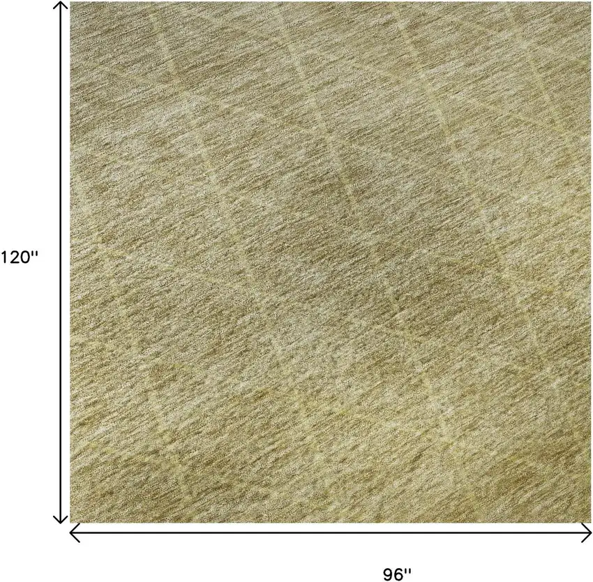 Gold Beige And Taupe Geometric Washable Area Rug With UV Protection Photo 8