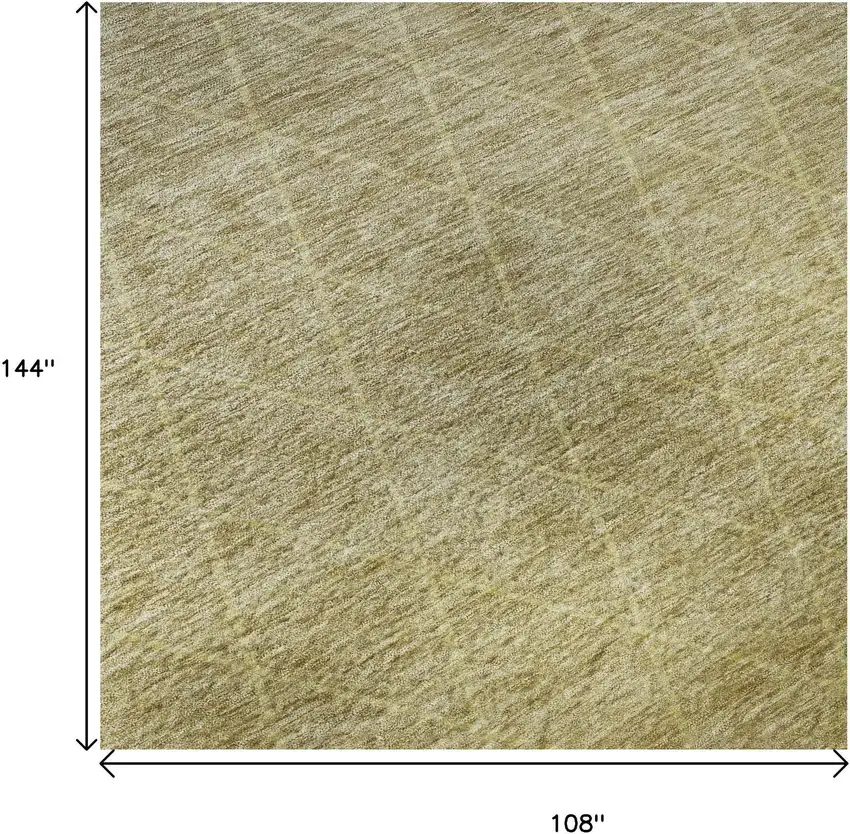 Gold Beige And Taupe Geometric Washable Area Rug With UV Protection Photo 8