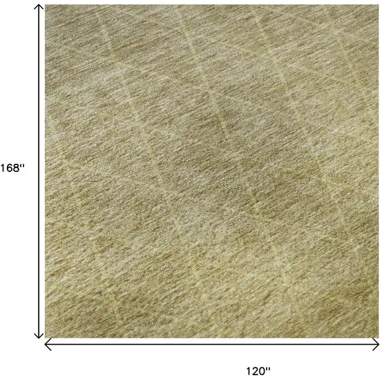 Gold Beige And Taupe Geometric Washable Area Rug With UV Protection Photo 8