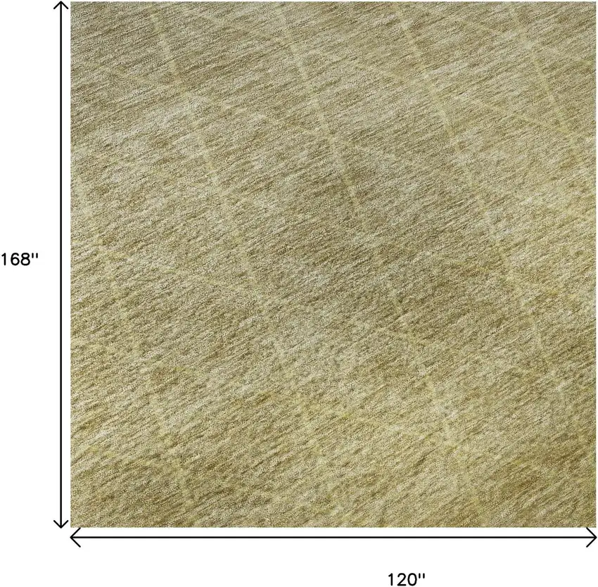 Gold Beige And Taupe Geometric Washable Area Rug With UV Protection Photo 8