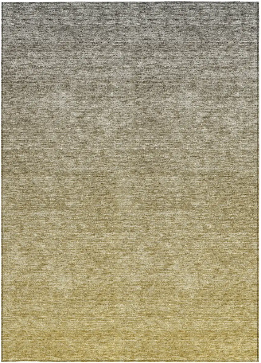 Gold Beige And Taupe Ombre Washable Indoor Outdoor Area Rug Photo 7