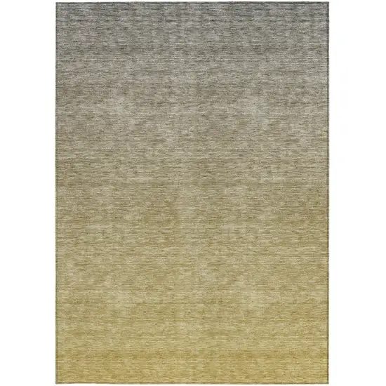 Gold Beige And Taupe Ombre Washable Indoor Outdoor Area Rug Photo 7