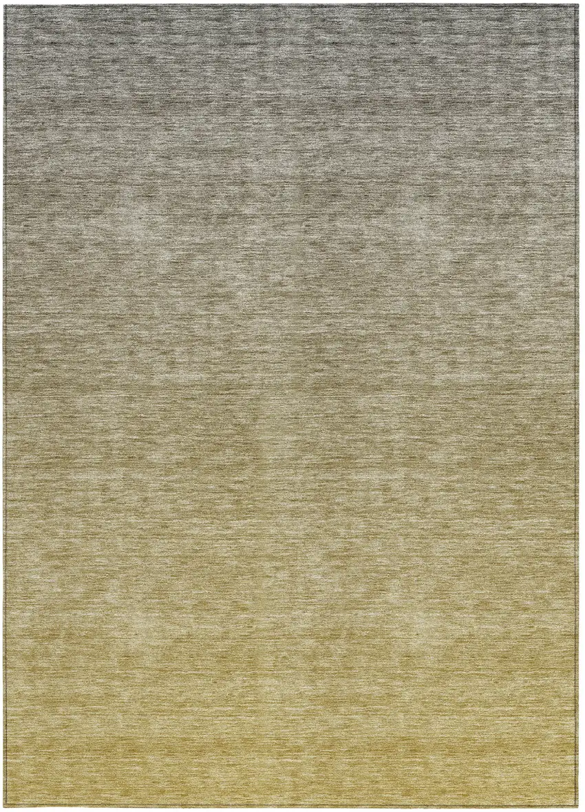 Gold Beige And Taupe Ombre Washable Indoor Outdoor Area Rug Photo 7