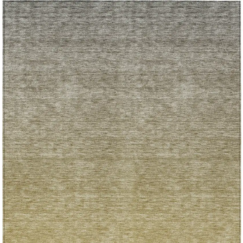 Gold Beige And Taupe Ombre Washable Indoor Outdoor Area Rug Photo 7