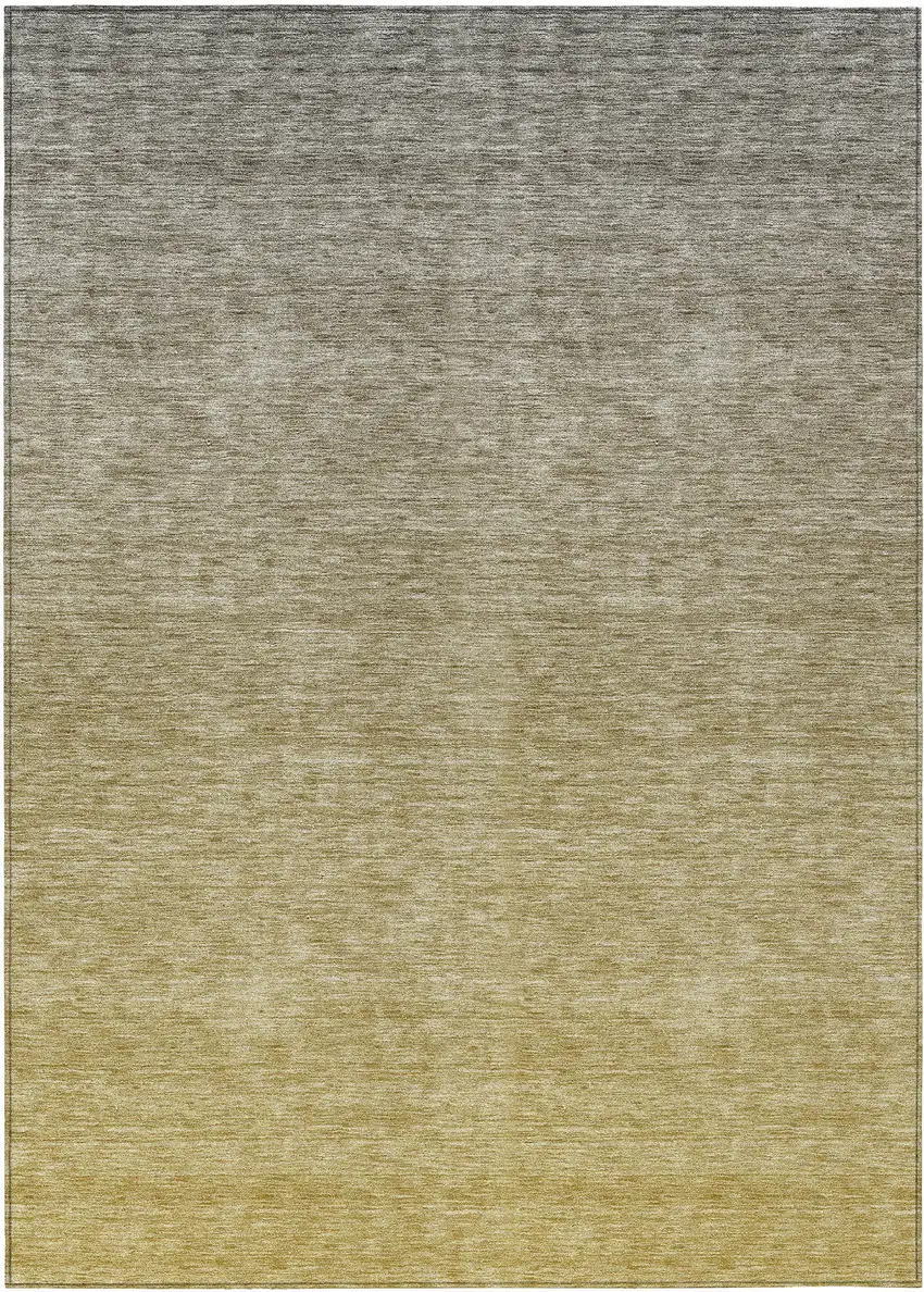 Gold Beige And Taupe Ombre Washable Indoor Outdoor Area Rug Photo 2