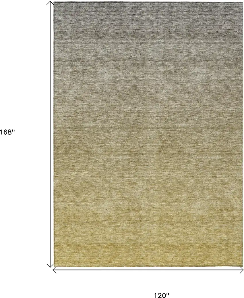 Gold Beige And Taupe Ombre Washable Indoor Outdoor Area Rug Photo 3