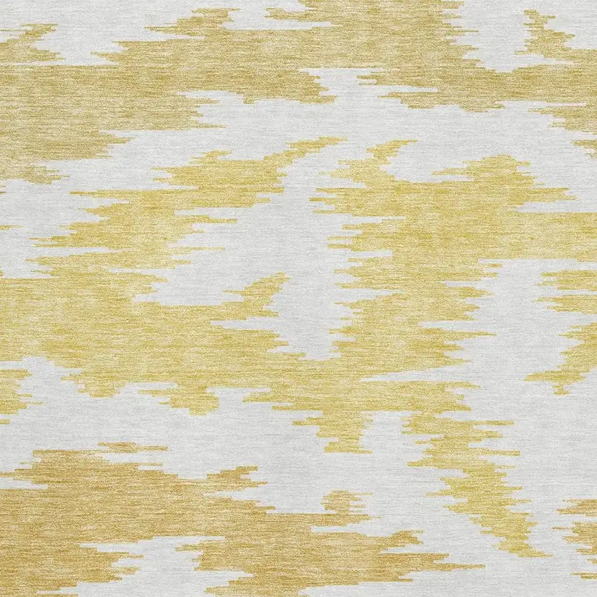 Gold Beige And Wheat Abstract Washable Area Rug With UV Protection Photo 3