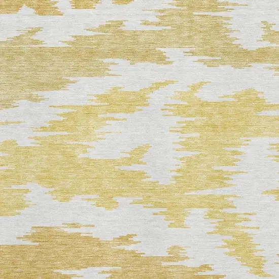 Gold Beige And Wheat Abstract Washable Area Rug With UV Protection Photo 3