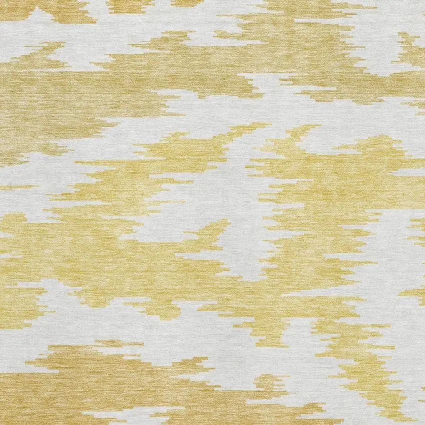 Gold Beige And Wheat Abstract Washable Area Rug With UV Protection Photo 3