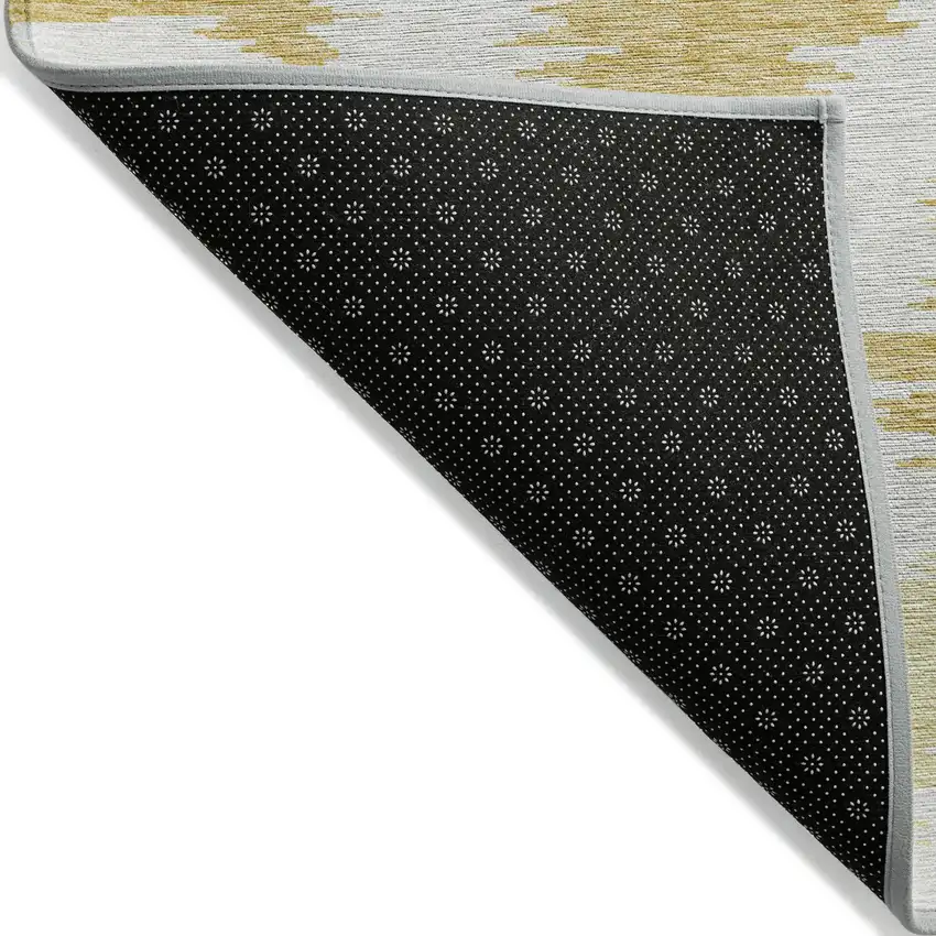 Gold Beige And Wheat Abstract Washable Indoor Outdoor Area Rug Photo 2