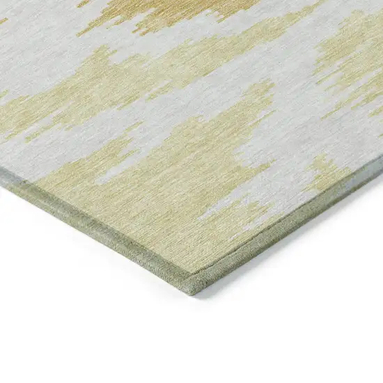 Gold Beige And Wheat Abstract Washable Indoor Outdoor Area Rug Photo 5