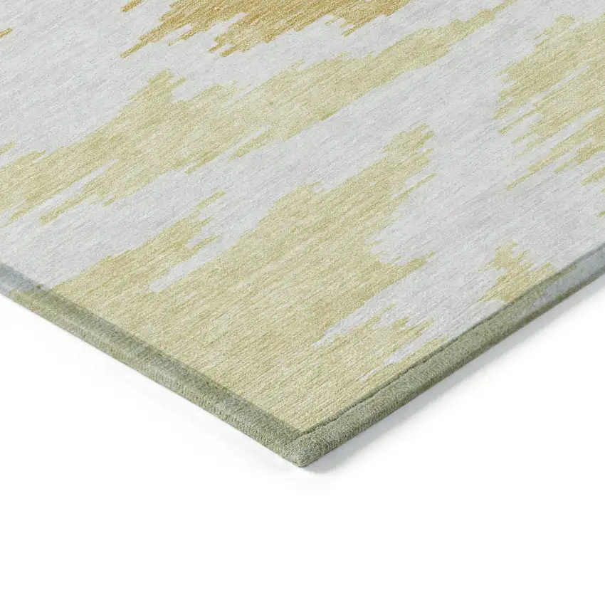 Gold Beige And Wheat Abstract Washable Indoor Outdoor Area Rug Photo 5