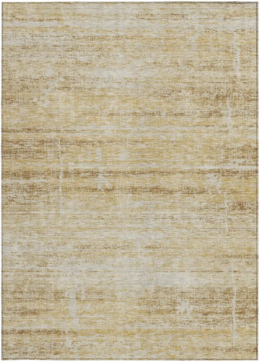 Gold Beige And Wheat Abstract Washable Indoor Outdoor Area Rug Photo 5