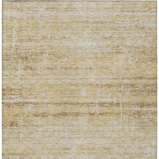 Gold Beige And Wheat Abstract Washable Indoor Outdoor Area Rug Photo 4