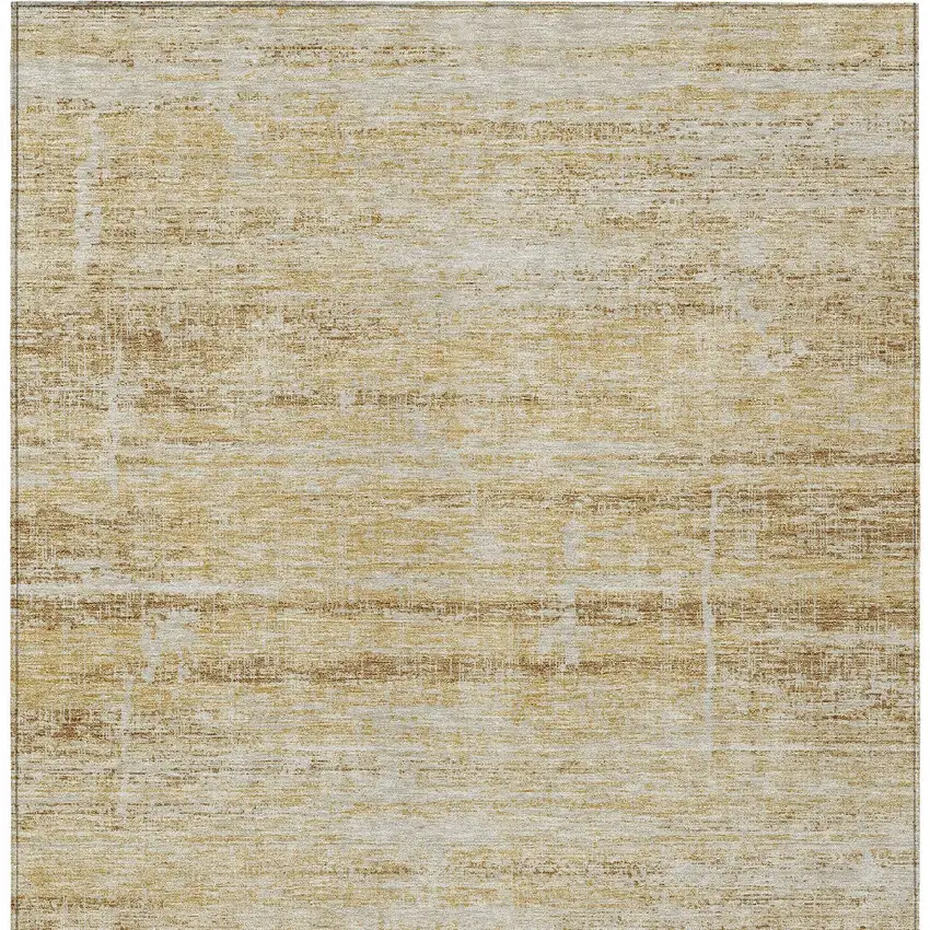 Gold Beige And Wheat Abstract Washable Indoor Outdoor Area Rug Photo 4