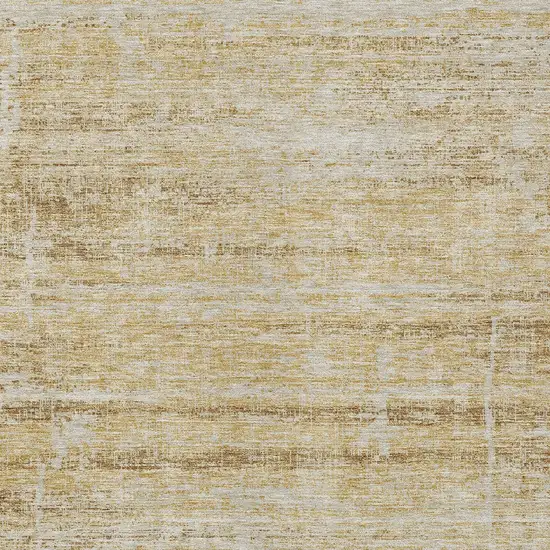 Gold Beige And Wheat Abstract Washable Indoor Outdoor Area Rug Photo 4