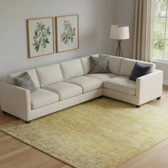 Gold Beige And Wheat Ombre Washable Area Rug With UV Protection Photo 1