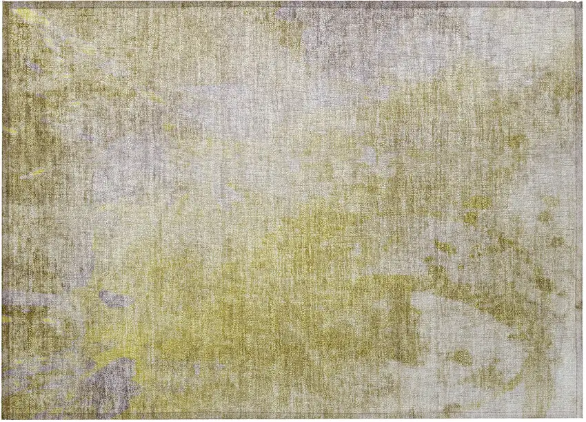 Gold Beige and Purple Abstract Washable Non Skid Indoor Outdoor Area Rug Photo 5