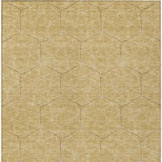 Gold Black And Beige Geometric Washable Indoor Outdoor Area Rug Photo 5