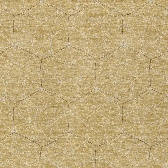 Gold Black And Beige Geometric Washable Indoor Outdoor Area Rug Photo 5