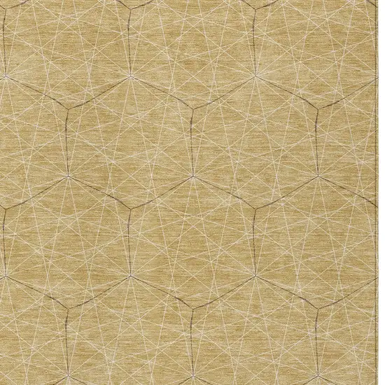 Gold Black And Beige Geometric Washable Indoor Outdoor Area Rug Photo 5