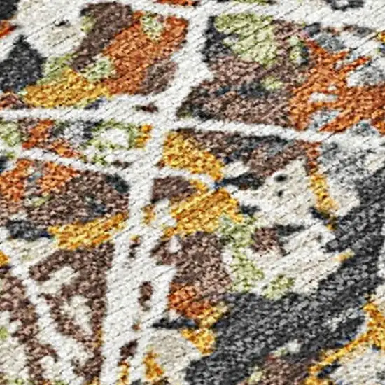 Gold Black And Ivory Abstract Washable Indoor Outdoor Area Rug Photo 2