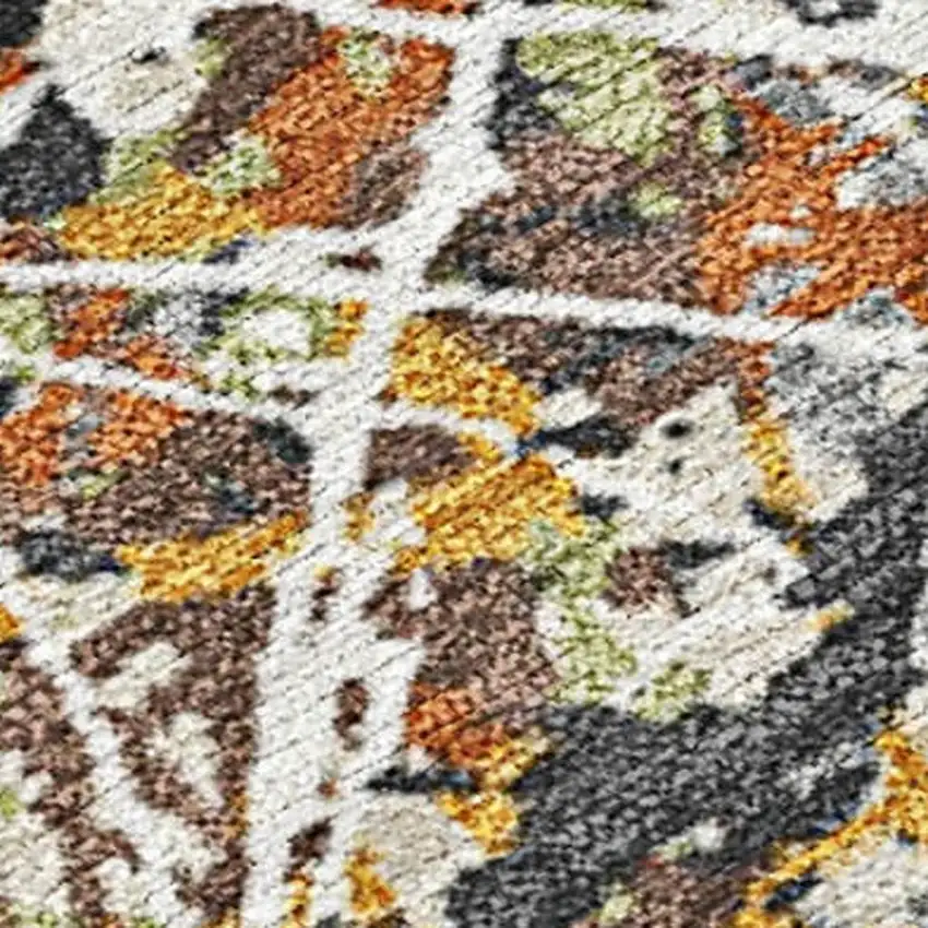 Gold Black And Ivory Abstract Washable Indoor Outdoor Area Rug Photo 2