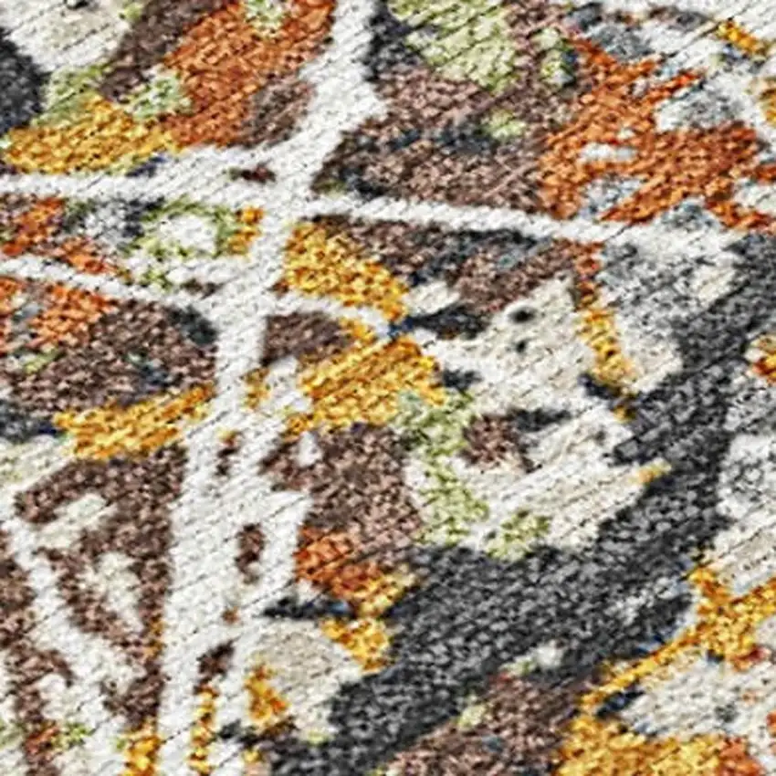 Gold Black And Ivory Abstract Washable Indoor Outdoor Area Rug Photo 2