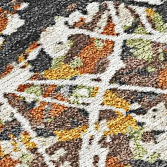 Gold Black And Ivory Abstract Washable Indoor Outdoor Area Rug Photo 2