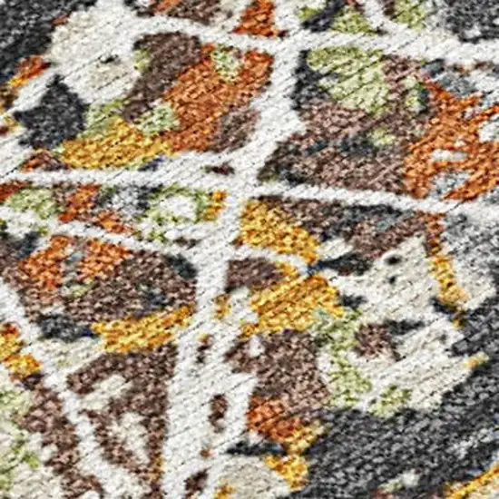 Gold Black And Ivory Abstract Washable Indoor Outdoor Area Rug Photo 2