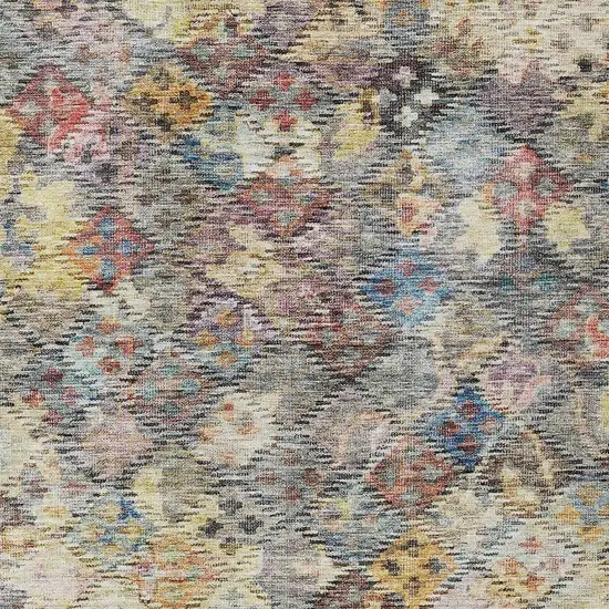 Gold Blue And Brown Floral Washable Indoor Outdoor Area Rug Photo 6