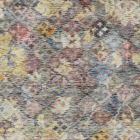 Gold Blue And Brown Floral Washable Indoor Outdoor Area Rug Photo 6