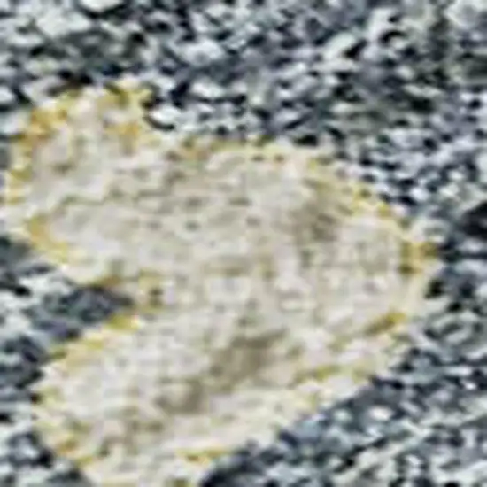 Gold Blue And Ivory Floral Washable Area Rug With UV Protection Photo 2