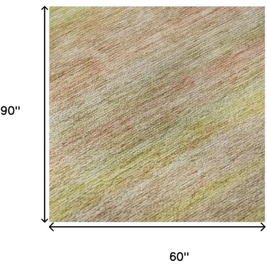 Gold Blush And Teal Striped Washable Area Rug With UV Protection Photo 8