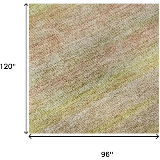 Gold Blush And Teal Striped Washable Area Rug With UV Protection Photo 8