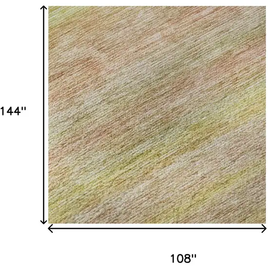 Gold Blush And Teal Striped Washable Area Rug With UV Protection Photo 8