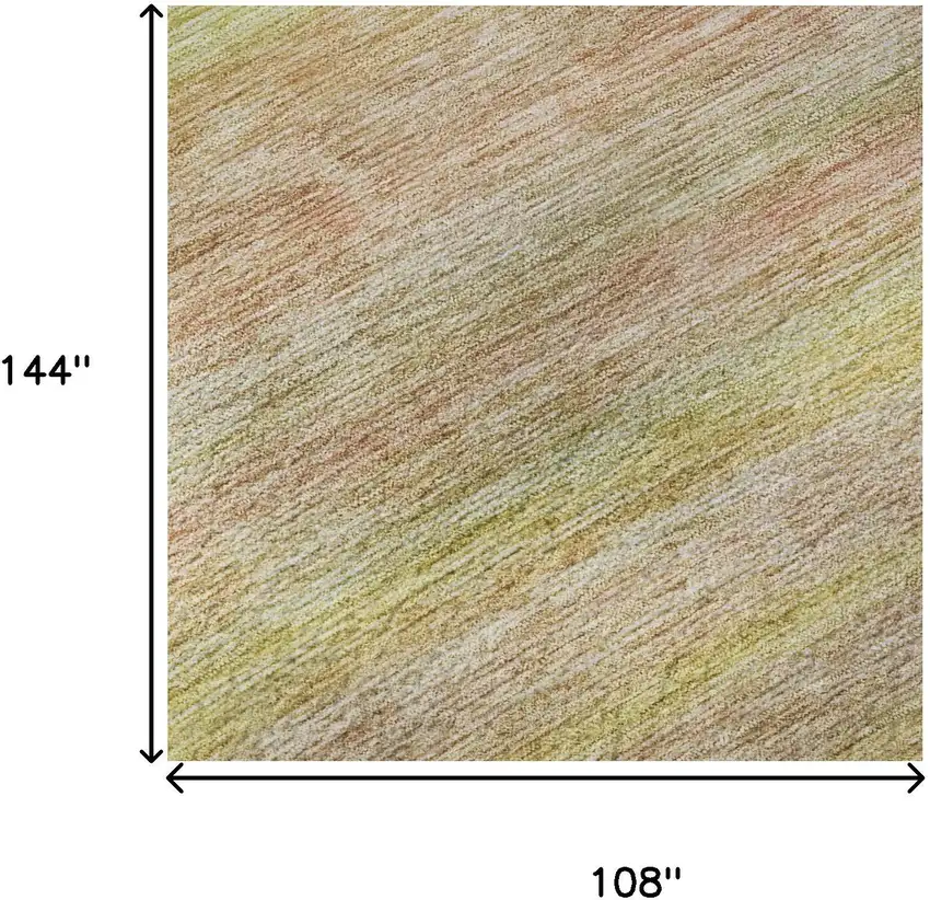 Gold Blush And Teal Striped Washable Area Rug With UV Protection Photo 8