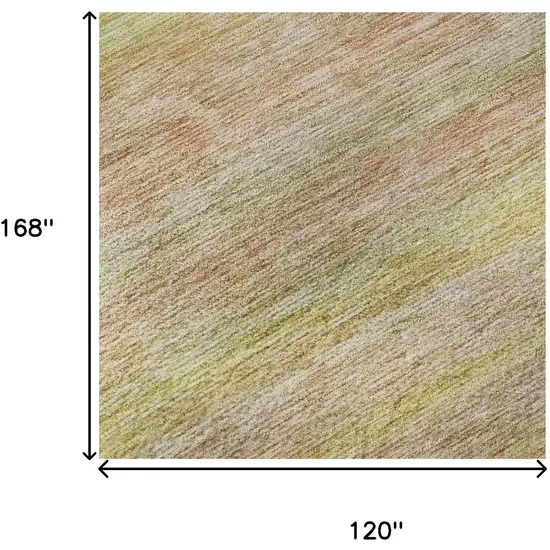 Gold Blush And Teal Striped Washable Area Rug With UV Protection Photo 8