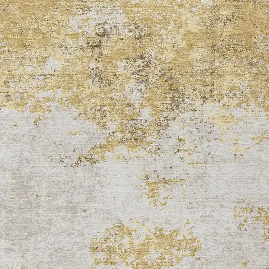 Gold Brown And Beige Abstract Washable Indoor Outdoor Area Rug Photo 6