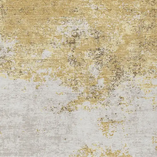 Gold Brown And Beige Abstract Washable Indoor Outdoor Area Rug Photo 6