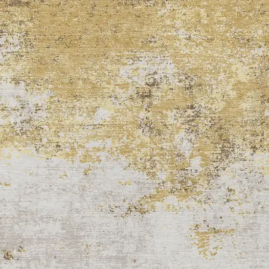 Gold Brown And Beige Abstract Washable Indoor Outdoor Area Rug Photo 6
