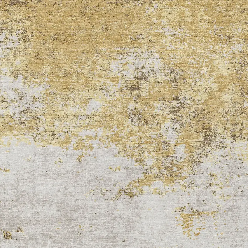 Gold Brown And Beige Abstract Washable Indoor Outdoor Area Rug Photo 6