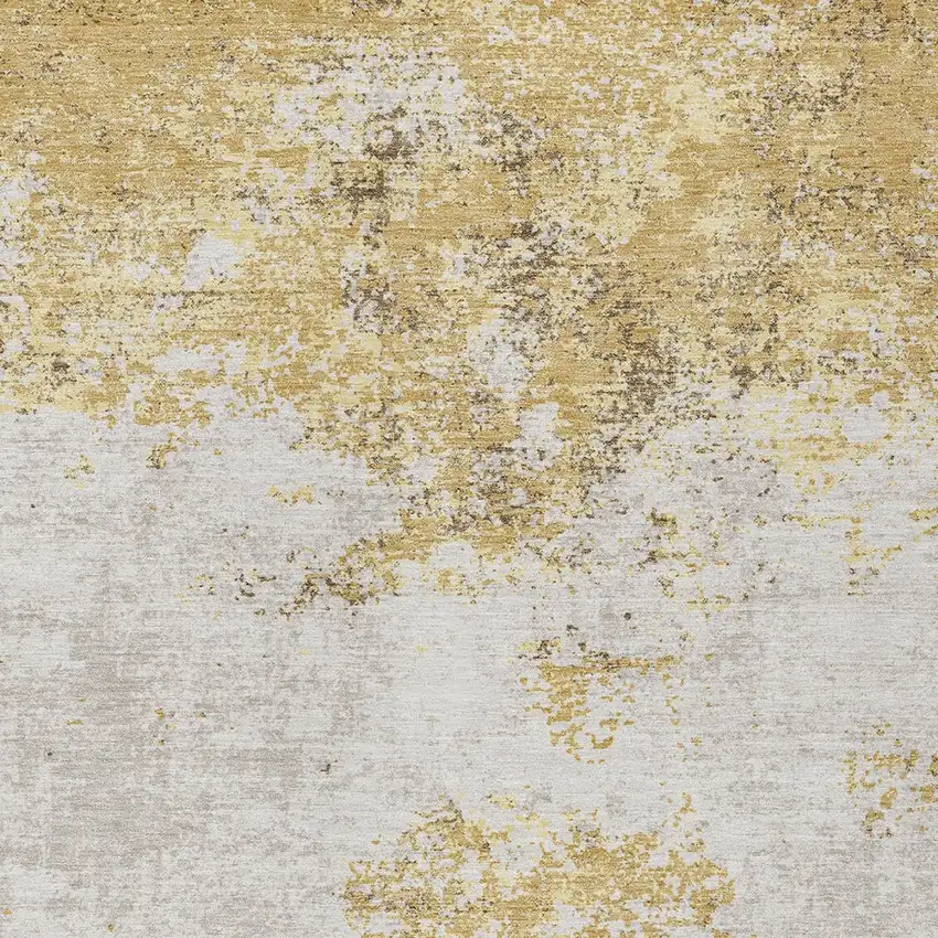 Gold Brown And Beige Abstract Washable Indoor Outdoor Area Rug Photo 6