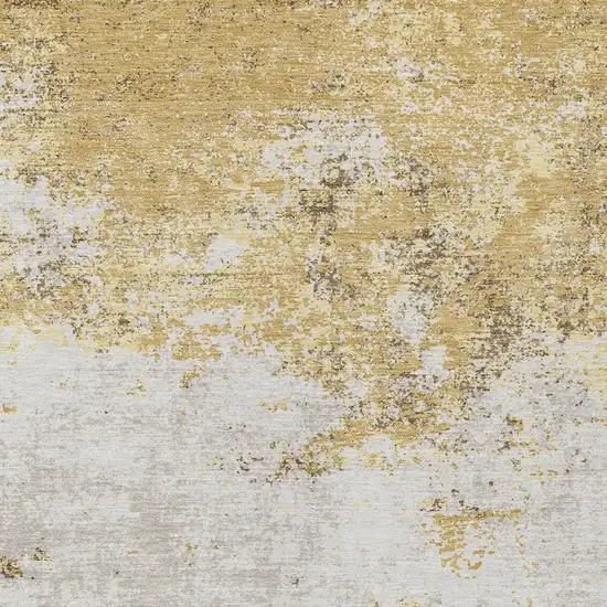 Gold Brown And Beige Abstract Washable Indoor Outdoor Area Rug Photo 6