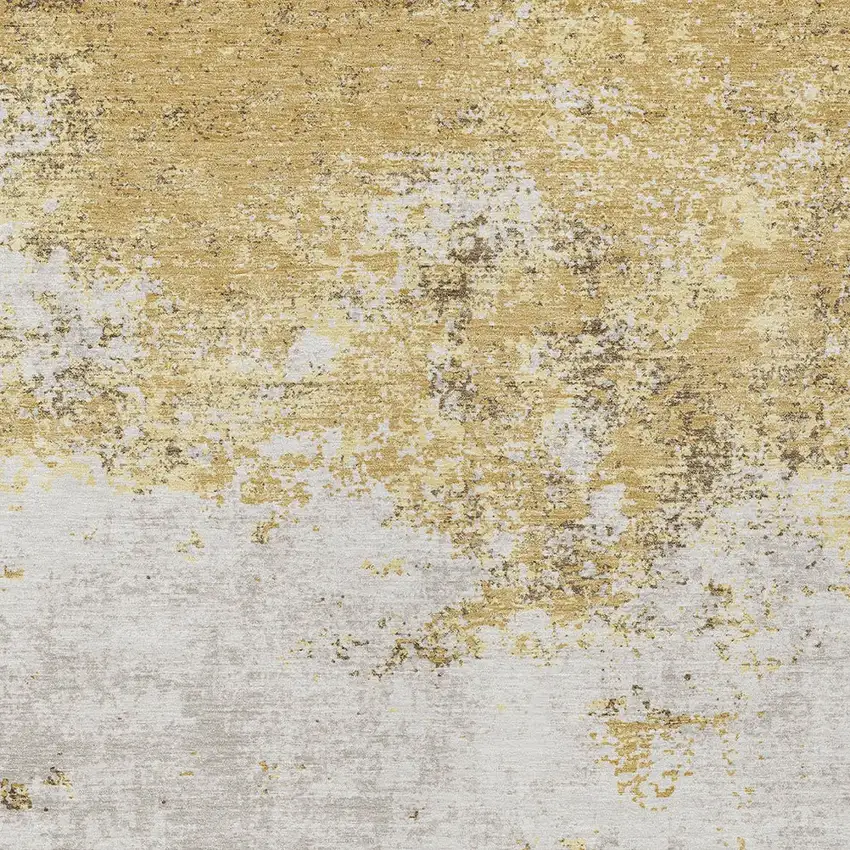 Gold Brown And Beige Abstract Washable Indoor Outdoor Area Rug Photo 6