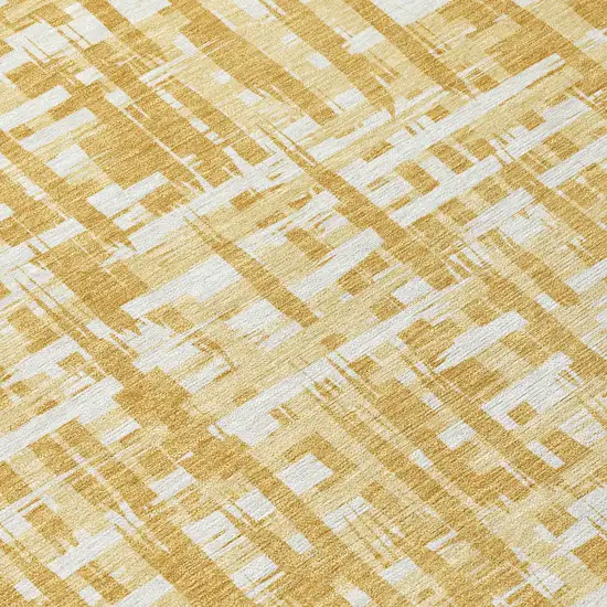 Gold Brown And Beige Abstract Washable Indoor Outdoor Area Rug Photo 8