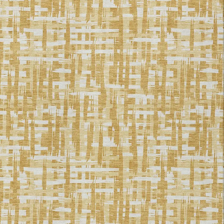 Gold Brown And Beige Abstract Washable Indoor Outdoor Area Rug Photo 5