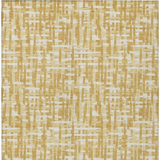 Gold Brown And Beige Abstract Washable Indoor Outdoor Area Rug Photo 5