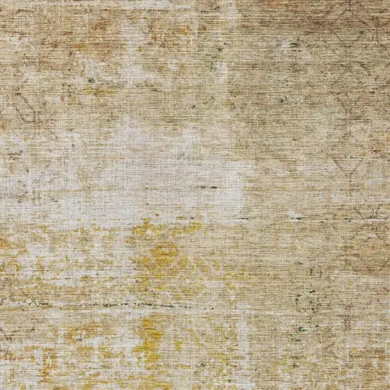 Gold Brown And Beige Geometric Washable Indoor Outdoor Area Rug Photo 6